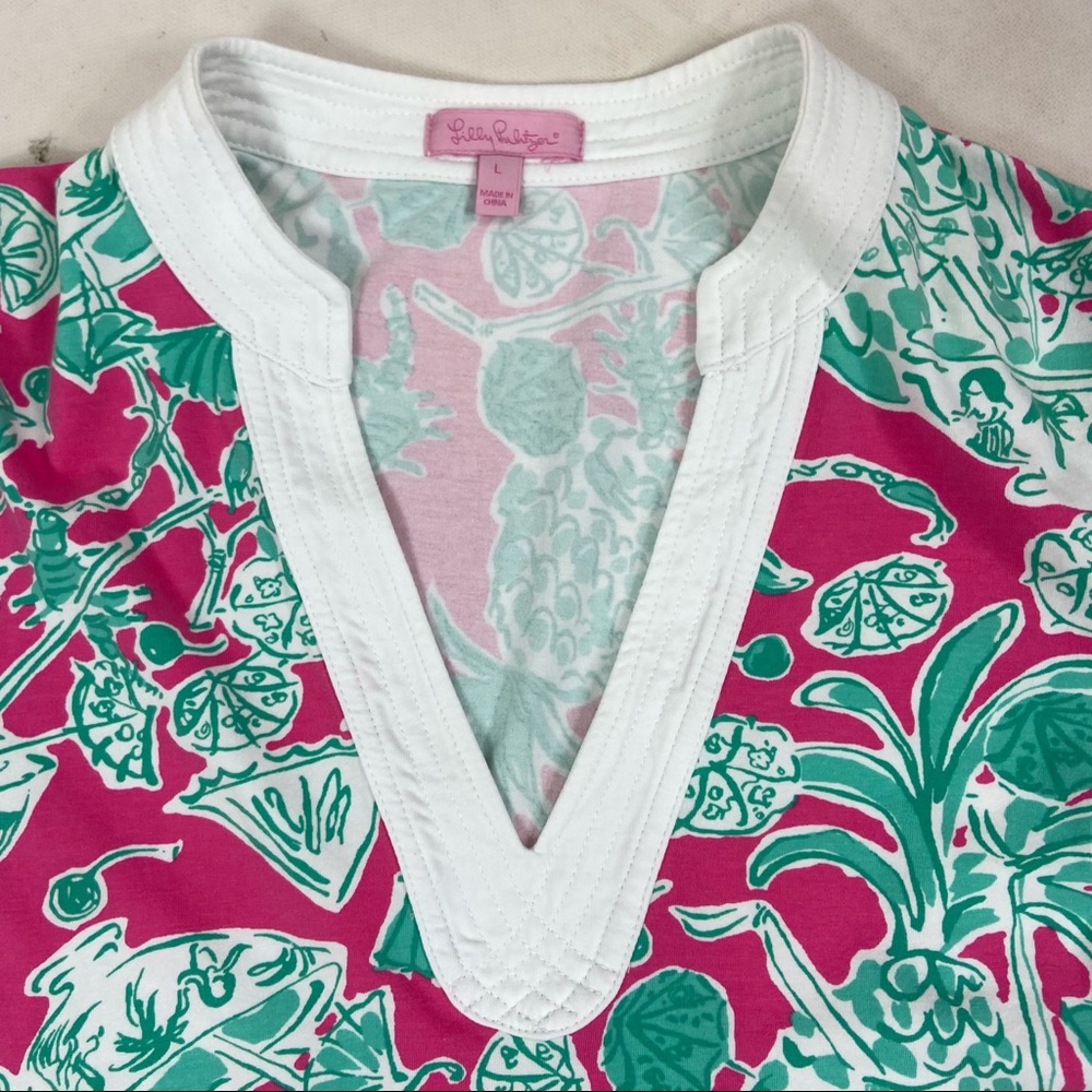 Lilly Pulitzer scorpion bowl tropical tiki bar pineapple dress. L - Picture 4 of 9